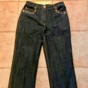 St. John Sport Jeans with gold studs/grommets